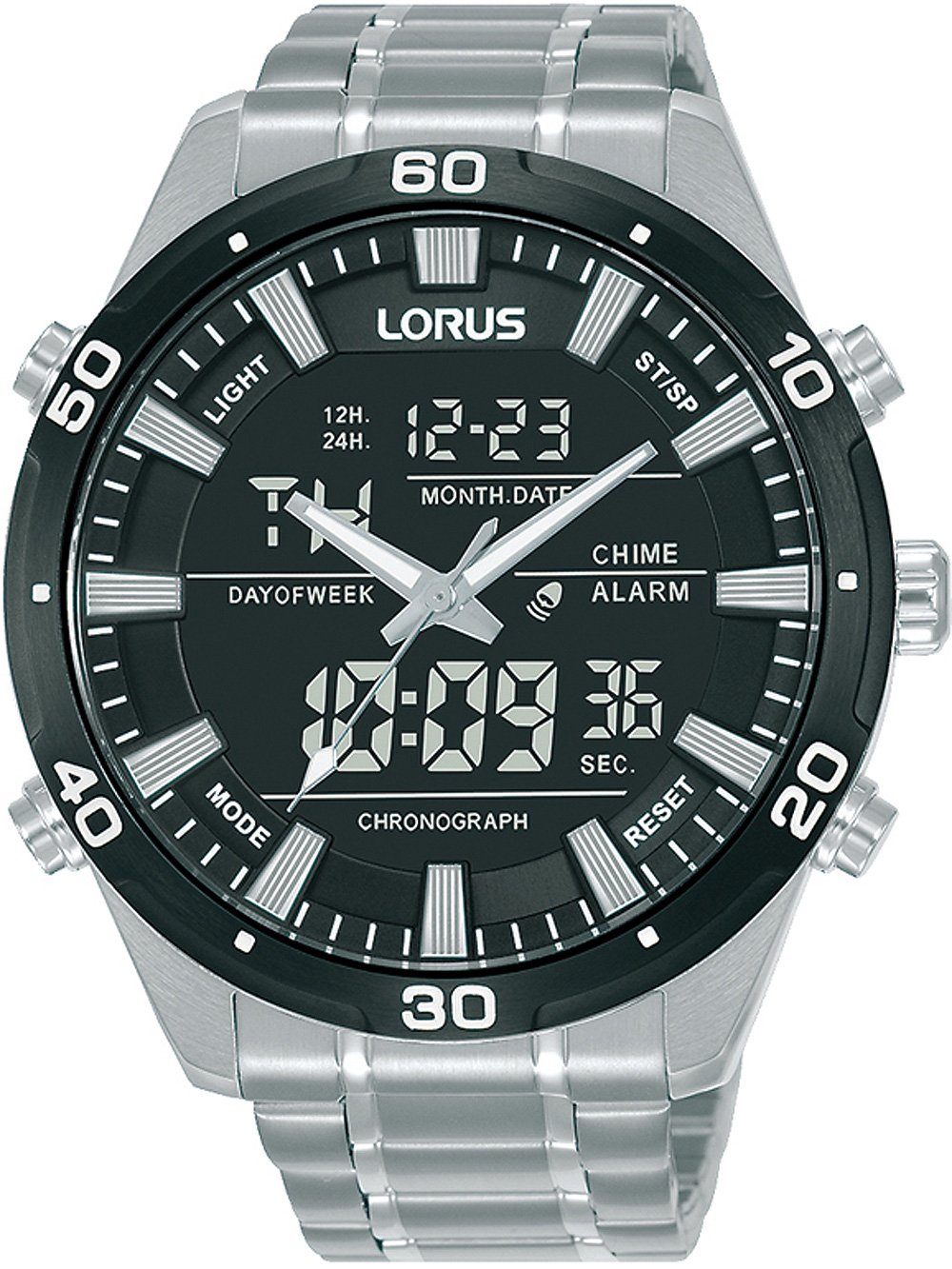 Lorus RW649AX9 digital Chronograph Mens Watch 46mm 10ATM