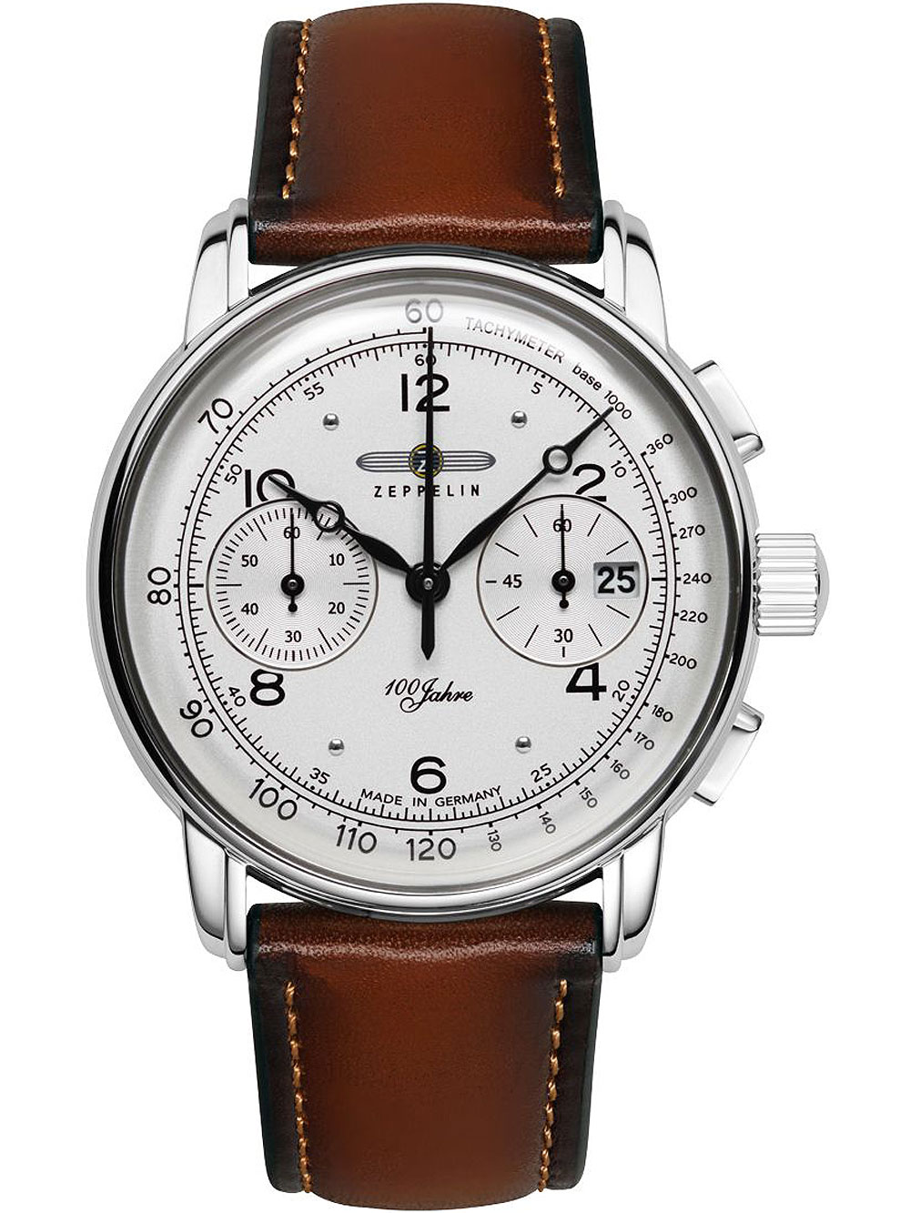 Zeppelin 8676-1 Chronograph 100 Years Zeppelin Mens Watch 42mm 5ATM