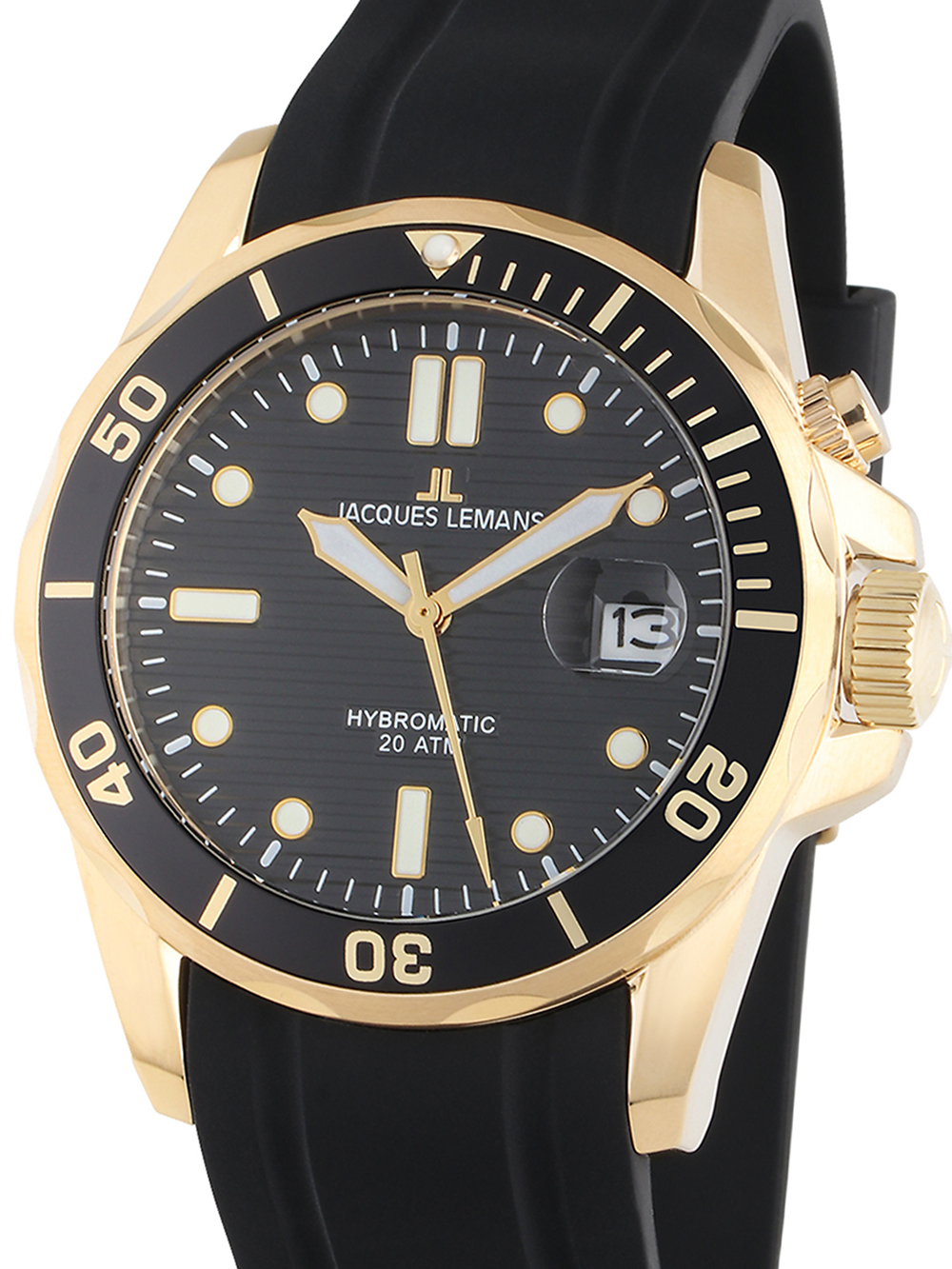 Jacques Lemans 1-2170F Hybromatic Diver Mens Watch 41mm 20ATM