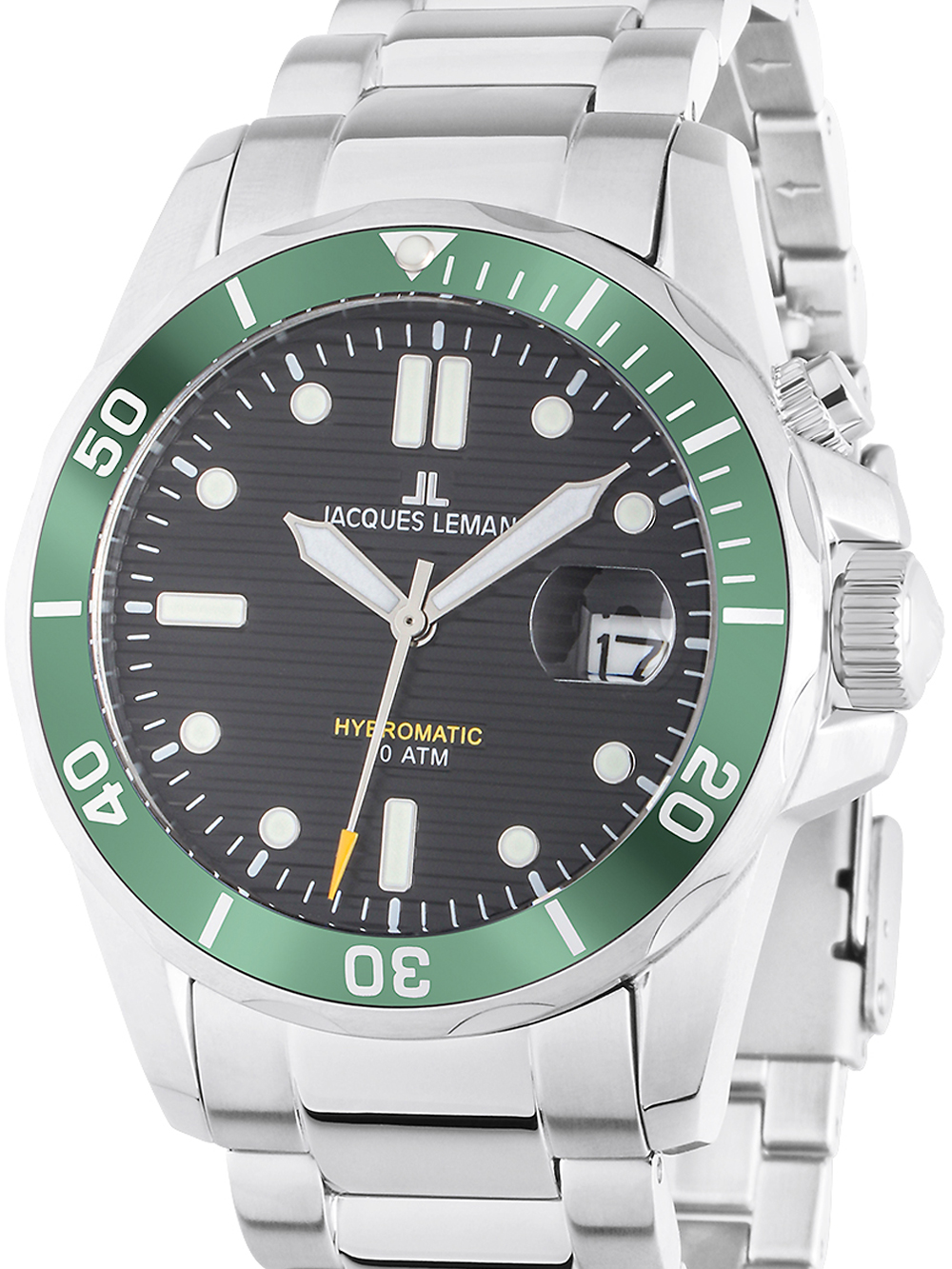 Jacques Lemans 1-2170K Hybromatic Diver Mens Watch 41mm 20ATM