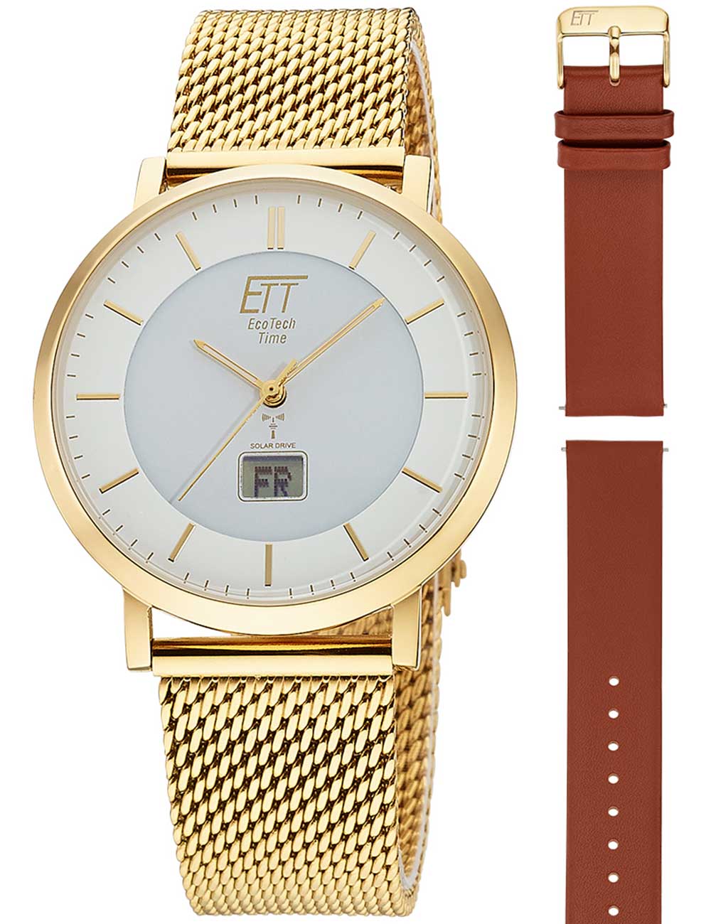 ETT Eco Tech Time EGS-11623-11MS Mens Watch Atacama Solar Radio Controlled 40mm 5ATM