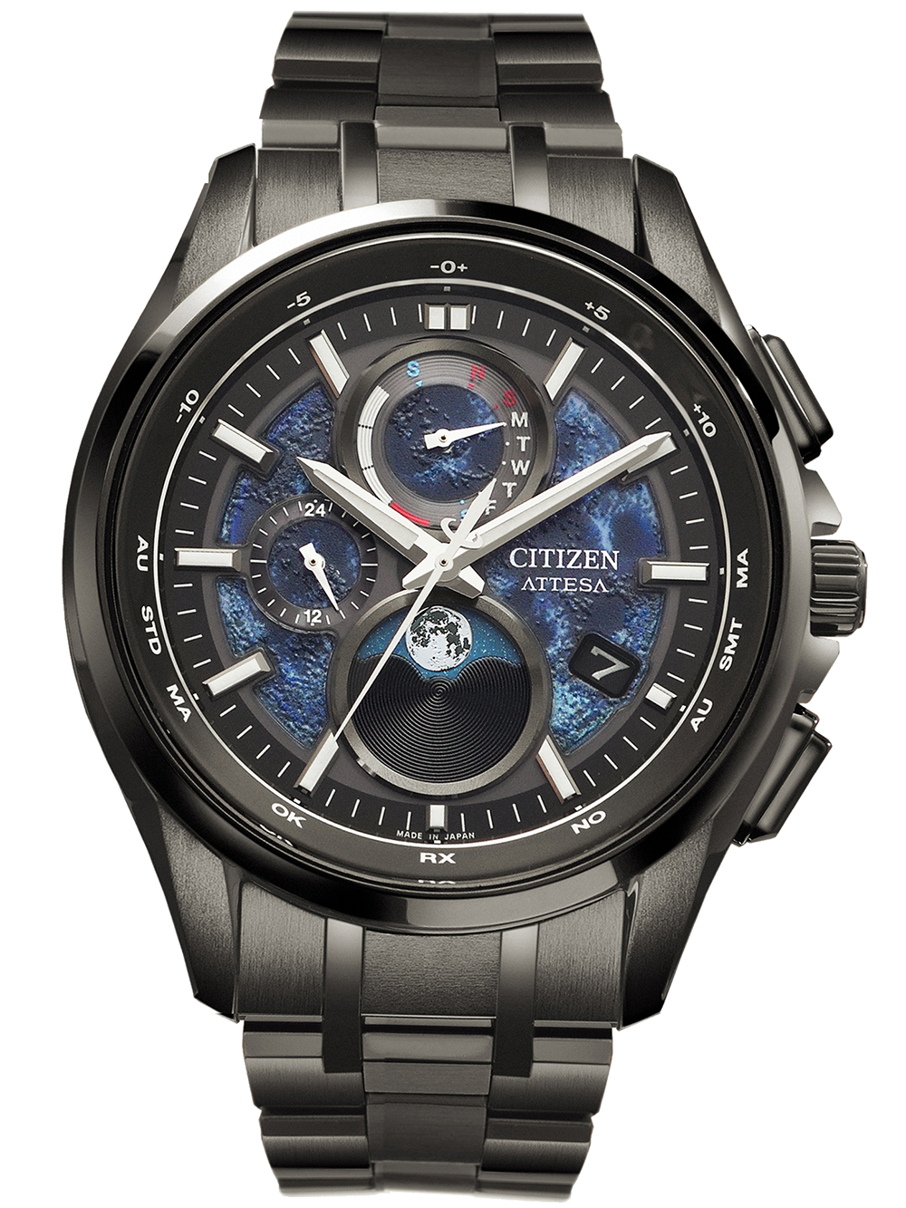 Citizen BY1008-67L Mens Watch Eco-Drive Moonphase Titanium Radio Controlled 43mm 10ATM