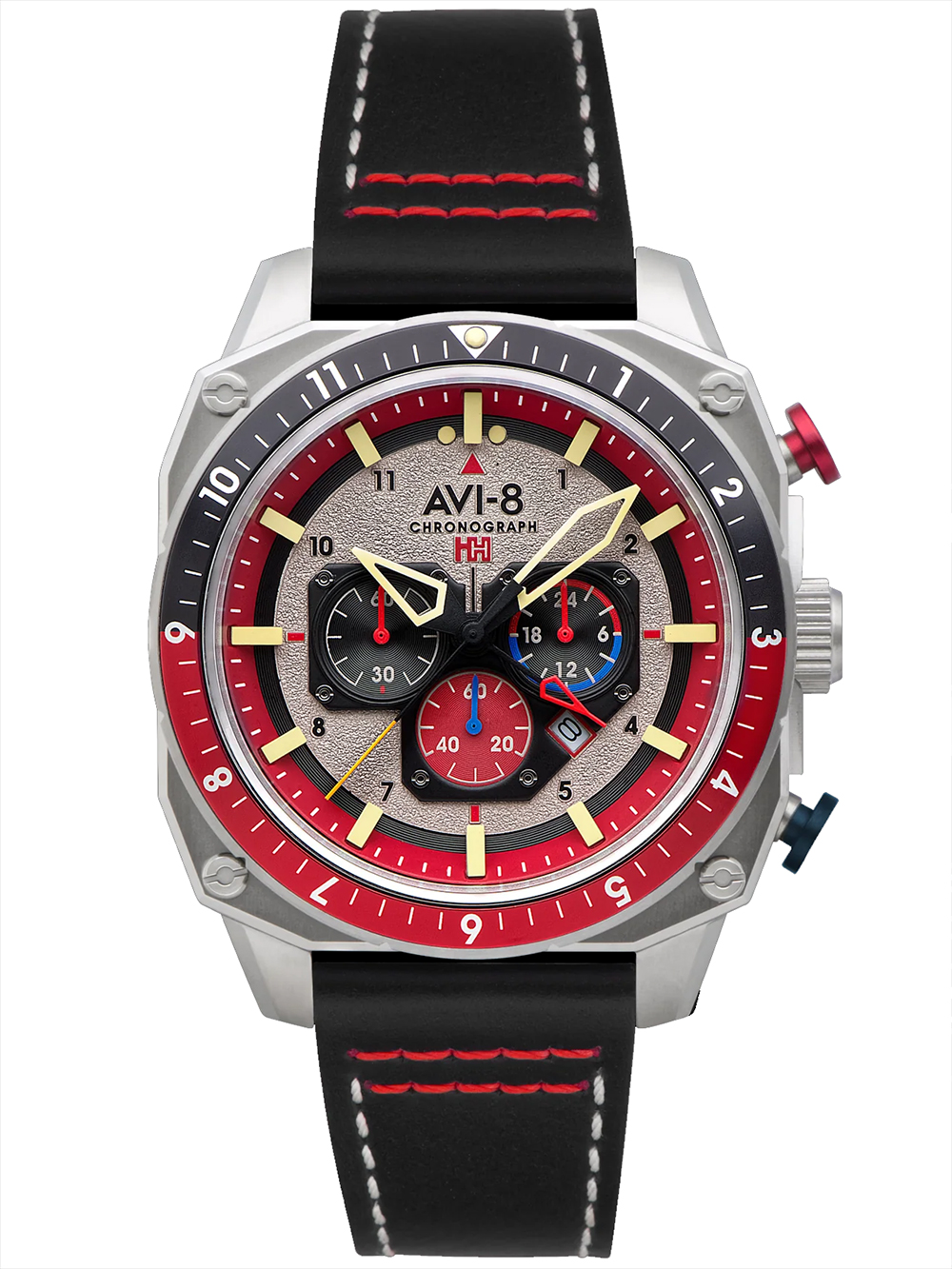 AVI-8 AV-4100-03 Mens Watch Hawker Hunter Dual Time Chronograph 43mm 5ATM