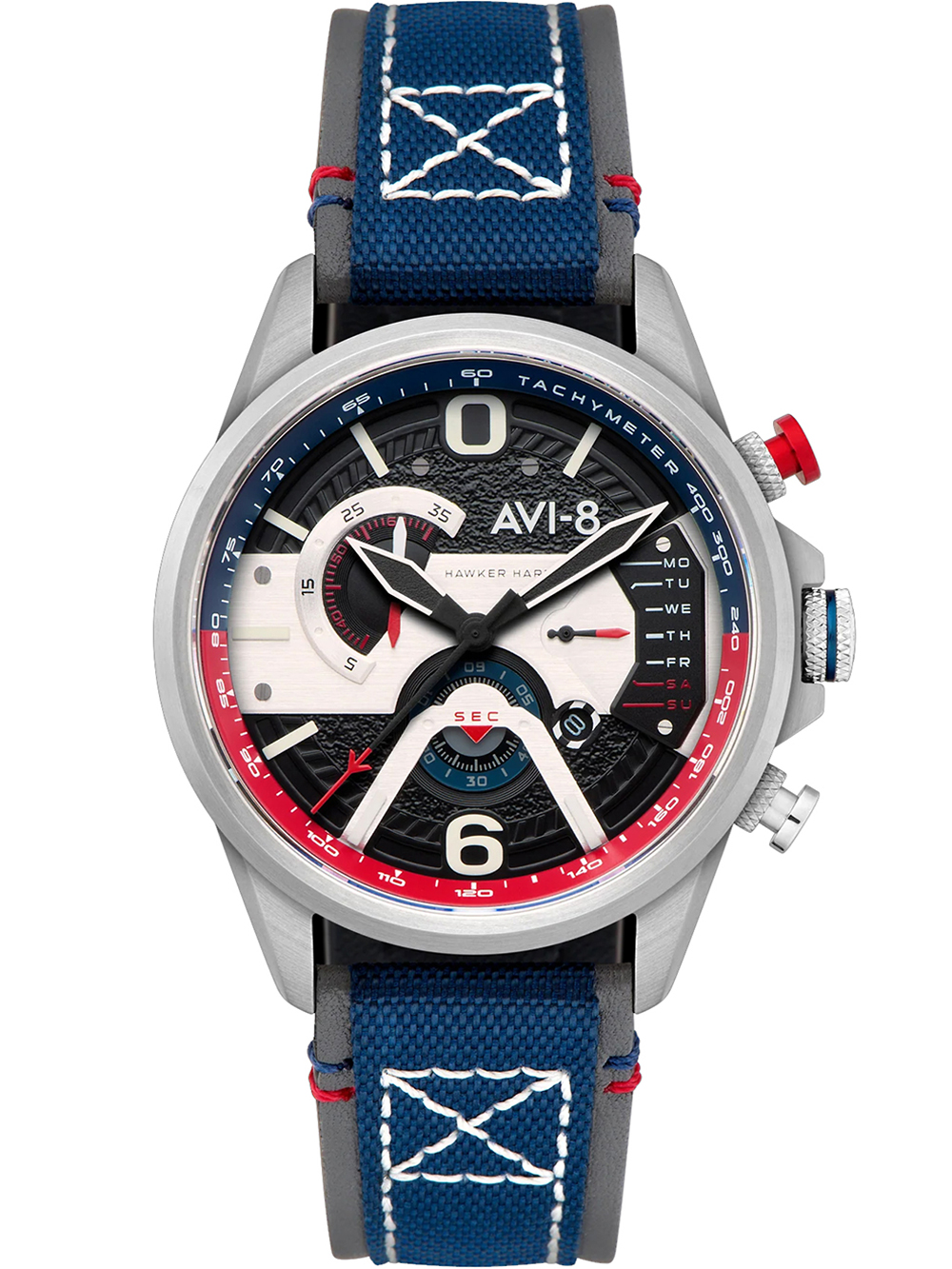 AVI-8 AV-4056-09 Mens Watch Hawker Harrier Dual Retrograde Chronograph 44mm 5ATM