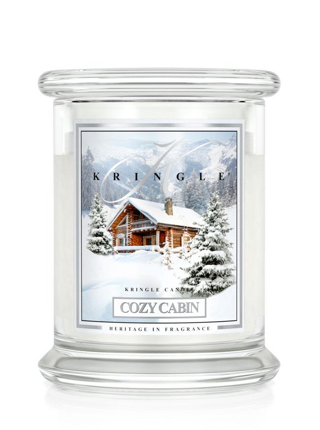 Kringle Candle COSY CABIN srednja mirisna svijeća s 2 fitilja (411 g)