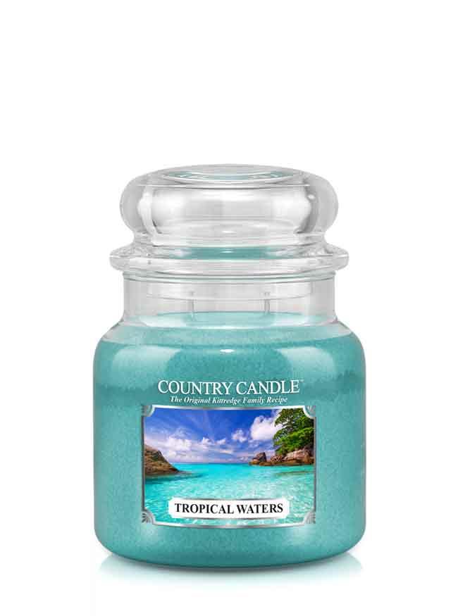 Country Candle Tropical Waters srednja mirisna svijeća s 2 fitilja (453 g)