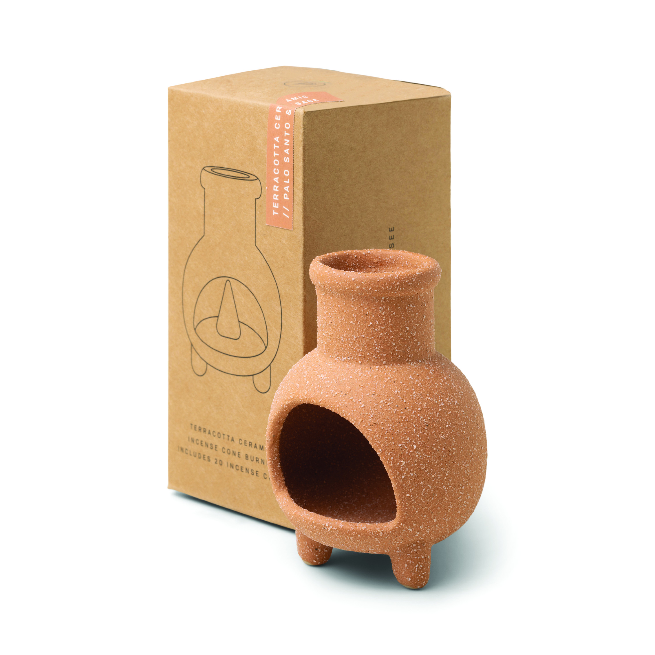 Paddywax Incense Chiminea Ceramic - kućica za 20 čunjeva tamjana - Palo Santo & Sage