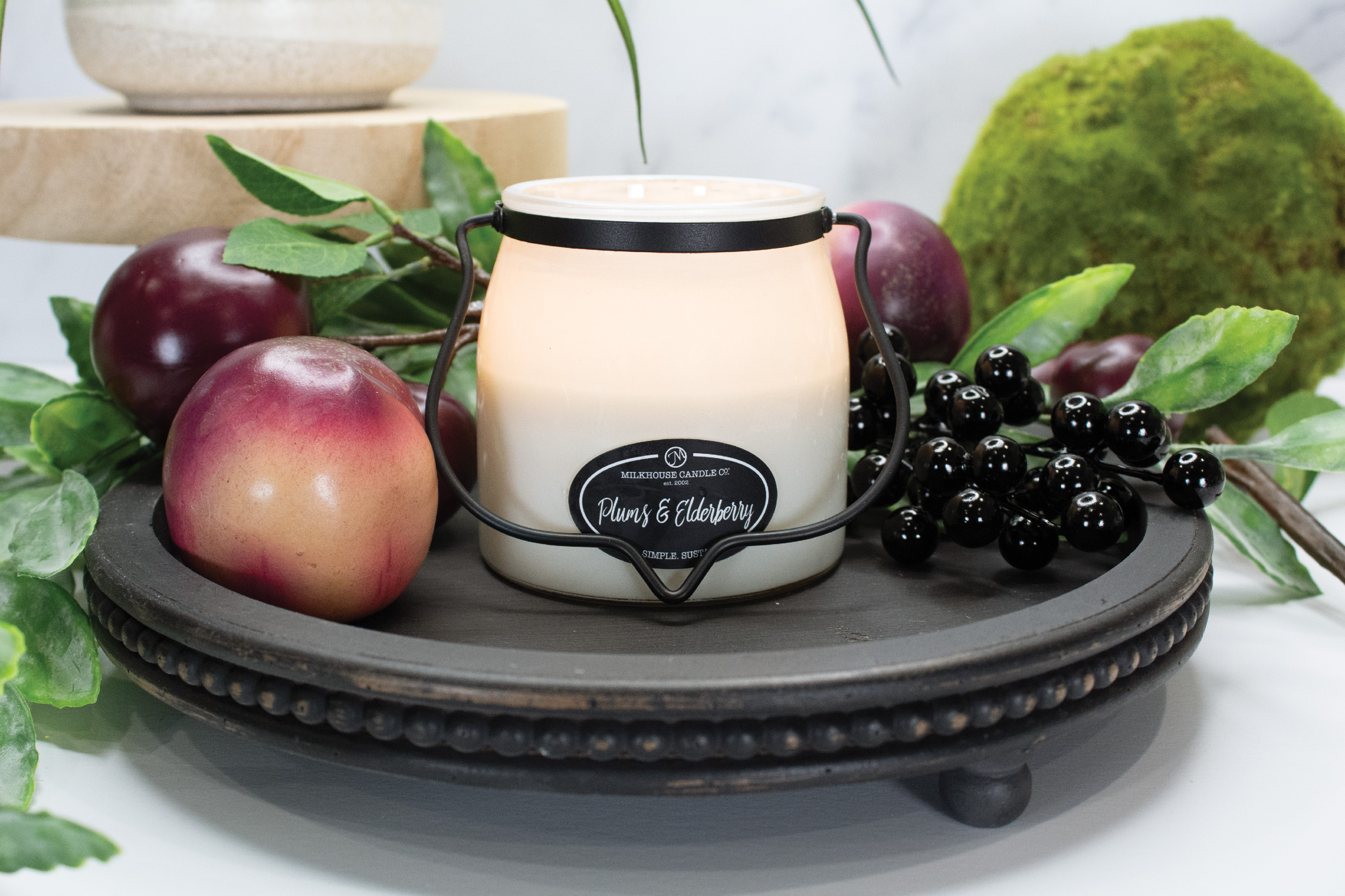 MILKHOUSE CANDLE Mirisna svijeća Plums & Elderberry BUTER JAR 2 fitilja (454 g)